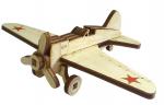 Конструктор 3D деревянный подвижный Lemmo Советский истребитель И-16