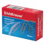 Скрепки ERICH KRAUSE 28 мм, с цветными полосками "Zebra", 100 шт., в картонной коробке, 24873