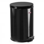Ведро-контейнер для мусора (урна) с педалью ЛАЙМА "Classic", 20 л, черное, глянцевое, металл, 604945