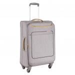Р1919  (23") серый чемодан средний тканевый облегченный