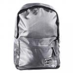 Рюкзак подростковый, 40x28x16см, 1 отд., 3 кармана, уплотненные лямки, "сияющий" нейлон, серый