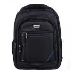 Рюкзак улучшенный, 46x34x18см, 3 отделения,3 кармана, уплотненные лямки, усил. ручка, черный с синим