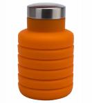 TK 0268 Бутылка для воды силиконовая складная с крышкой, 500 мл, оранжевая (SILICONE FOLDING WATER BOTTLE WITH LID, 500 ML, orange)