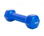 SF 0160 Гантель обрезиненная 1 кг, синяя rubber covered barbell 1 kg BLUE