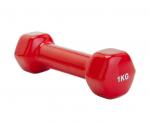 SF 0159 Гантель обрезиненная 1 кг, красная rubber covered barbell 1 kg RED