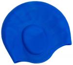 SF 0301 Шапочка для плавания силиконовая с выемками для ушей (синий) (variants of swimming caps with ears (different designs))