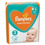 PAMPERS Подгузники Sleep & Play Midi (6-10 кг) Стандартная Упаковка 16