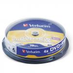 Диски DVD+RW(плюс) VERBATIM 4,7Gb 4x КОМПЛЕКТ 10шт Cake Box 43488 (ш/к - 4887)