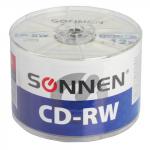 Диски CD-RW SONNEN 700Mb 4-12x Bulk КОМПЛЕКТ 50шт, 512578