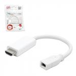 Кабель-переходник miniDisplayPort-HDMI 0,1м CABLEXPERT, F-M, экранированный, A-mDPF-HDMIM-001-W