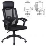 Кресло офисное BRABIX Nexus ER-401, синхромеханизм, подголовник, черное, 531835