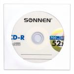 Диск CD-R SONNEN 700Mb 52x бумажный конверт (1 штука), 512573