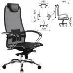 Кресло офисное МЕТТА "SAMURAI" S-1, сверхпрочная ткань-сетка, черное, ш/к 83731