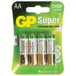 Батарейки GP Super, AA (LR06, 15А), алкалиновые, КОМПЛЕКТ 4 шт, в блистере, 15A-2CR4