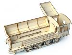 Конструктор 3D деревянный подвижный Lemmo Пенал-Паровоз