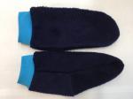 Флисовые носки темно-синие с голубыми манжетами