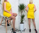 Платье VICTORIA лен yellow DH70