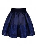 Синяя школьная юбка для девочки в складку Арт.83139