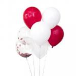 LADECOR Набор воздушных шаров, с наполнителем конфетти, 12", 10шт. 4 дизайна
