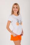 Костюм женский Orange bike футболка+шорты белый