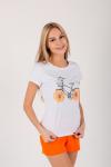 Костюм женский Orange bike футболка+шорты белый