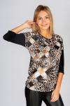 Блуза женская Равена-2 черный леопард