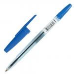 Ручка шариковая масляная СТАММ Офис, СИНЯЯ, корпус тонированный синий, узел 1,2мм, линия 1мм, ОФ999