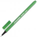 Ручка капиллярная BRAUBERG Aero, СВЕТЛО-ЗЕЛЕНАЯ, трехгранная, металлический наконечник, 0,4мм,142250
