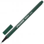 Ручка капиллярная BRAUBERG Aero, ТЕМНО-ЗЕЛЕНАЯ, трехгранная, металлический наконечник, 0,4мм, 142251