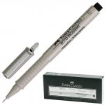 Ручка капиллярная FABER-CASTELL Ecco Pigment, ЧЕРНАЯ, корпус серый, толщина письма 0,1мм, 166199