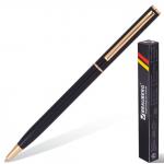 Ручка бизнес-класса шариковая BRAUBERG Slim Black, узел 1 мм, линия письма 0,7 мм, синяя, 141402