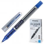 Ручка-роллер ZEBRA Zeb-Roller DX5, СИНЯЯ, корпус серебристый, узел 0,5мм, линия 0,3мм, EX-JB4-BL