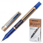 Ручка-роллер ZEBRA Zeb-Roller DX7, СИНЯЯ, корпус золотистый, узел 0,7мм, линия 0,35мм, EX-JB5-BL