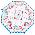 Зонт детский полуавтомат Сказочные единорожки, 8 спиц, d-86, в сложе. виде 65 см