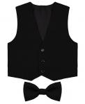 Черный комплект для мальчика (брюки, жилет с бабочкой и рубашка) 82451-189011-83811