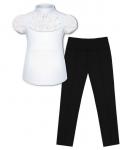 Школьный комплект для девочки  с черными брюками и белой блузкой Арт. 79011-7871