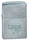Зажигалка Zippo Since 1932 с покрытием Brushed Chrome, латунь/сталь, серебристая, матовая, 36x12x56