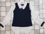 Блузка школьная комбинированной расцветки арт. 618019