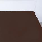 Простынь на резинке сатин цвет шоколад 140/200/20 см