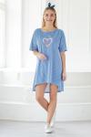 Свободное платье больших размеров - Malibu | голубая полоска | +size