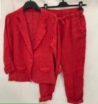 Костюм SIZE PLUS пиджак и брюки красный RH106