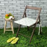 Подушка на стул уличная «Этель» Листья 45?45 см, репс с пропиткой ВМГО, 100% хлопок