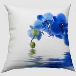 Декоративная подушка габардин "Синяя орхидея"                             (s-101417)