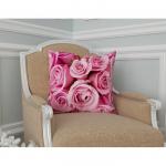 Декоративная подушка габардин "Розовые розы"                             (s-101416)