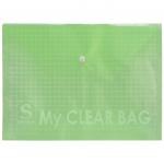 Папка-конверт с кнопкой MY CLEAR BAG, ассорти, прозрачная, ф.A4, 140мкм