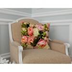 Декоративная подушка габардин "Букет французских роз"                             (s-101415)
