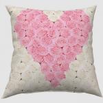 Декоративная подушка габардин "Сердце из роз"                             (s-101393)