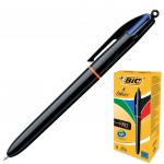 Ручка шариковая автомат. BIC 4 Colours Pro, 4 цвета (син,черн,красн,зел), 1мм, линия 0,32мм,902129