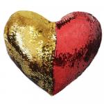 Подушка переводная из пайеток Magic Shine Сердце, красное золото, 35*40 см                             (tw-100017)