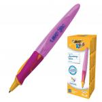 Ручка шариковая с грипом BIC Kids Twist, СИНЯЯ, для детей, корпус розовый, 1мм, линия 0,32мм, 918458